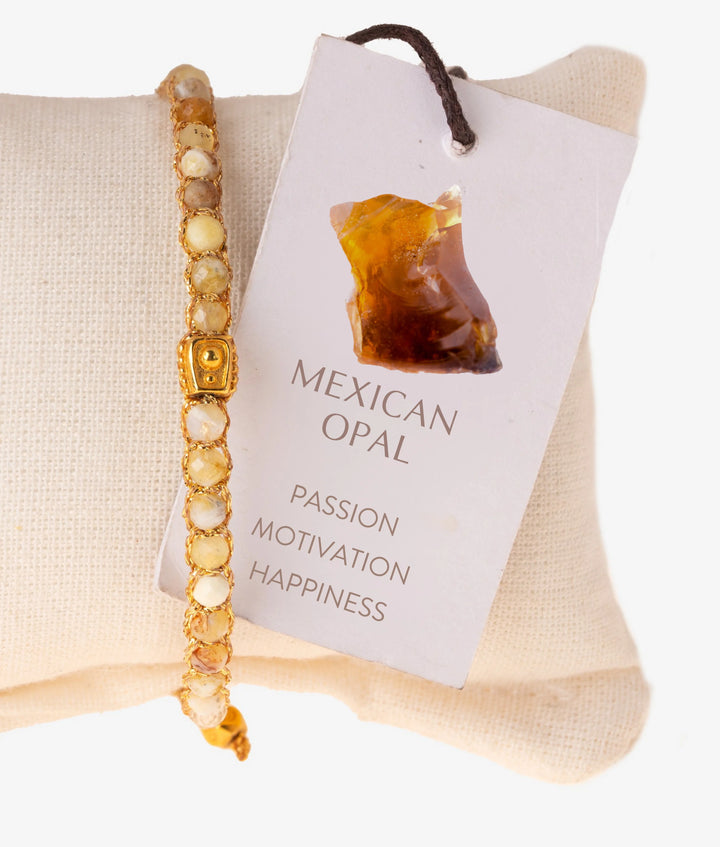 Mexican Opal Crystal Bracelet | Gold