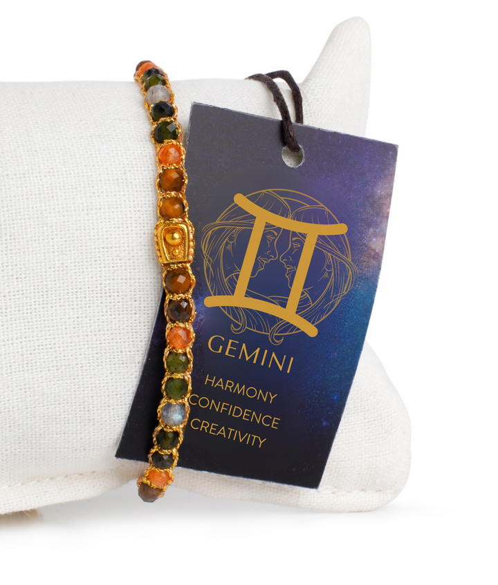 Gemini Crystal Zodiac Bracelet | Gold