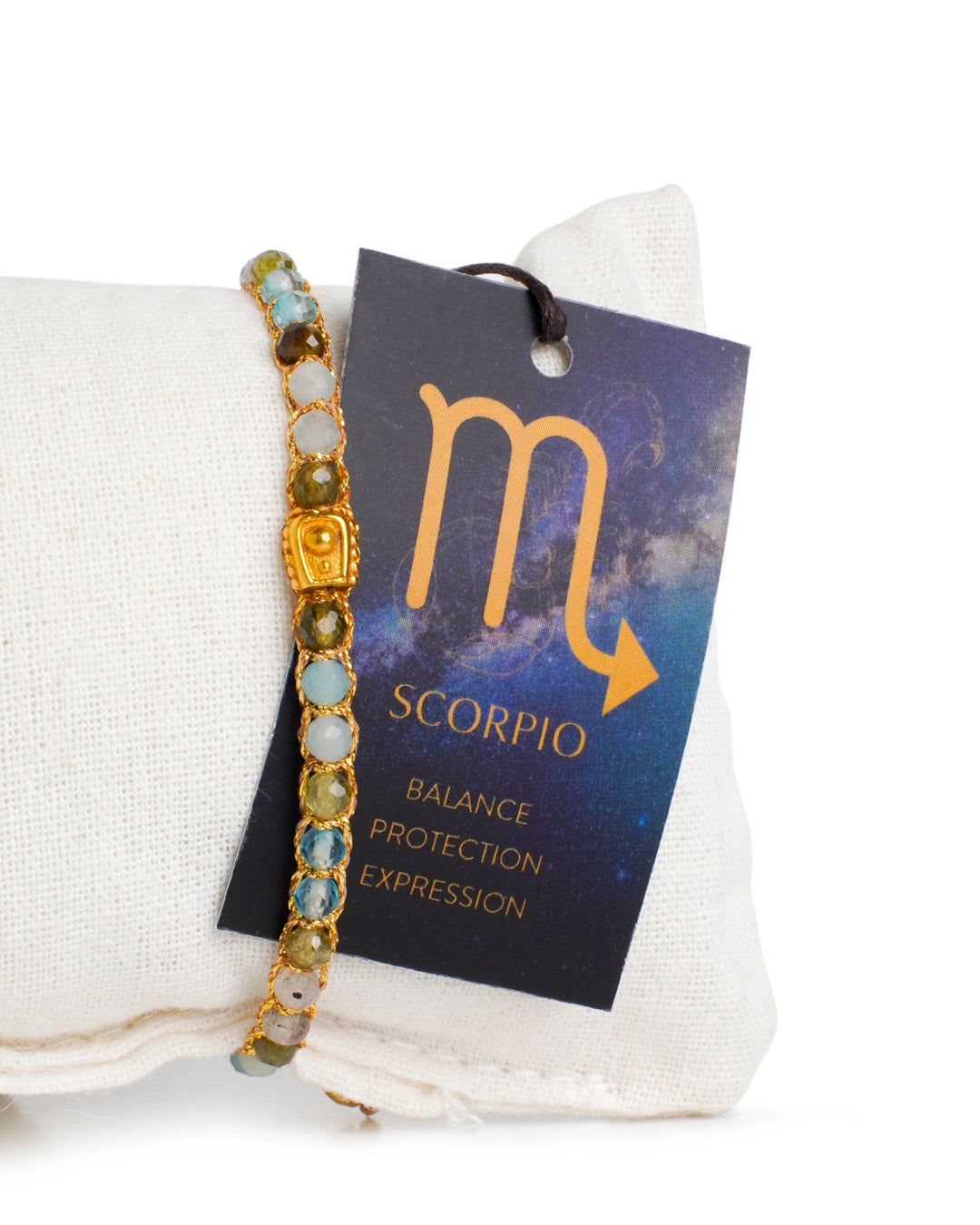 Scorpio Crystal Zodiac Bracelet | Gold