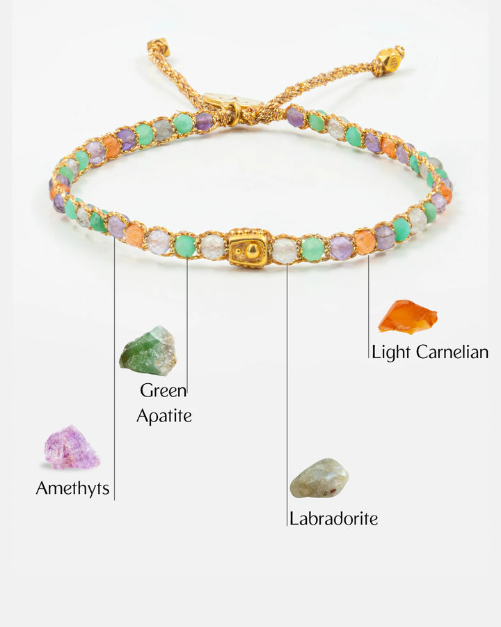 Aries Crystal Zodiac Bracelet | Gold