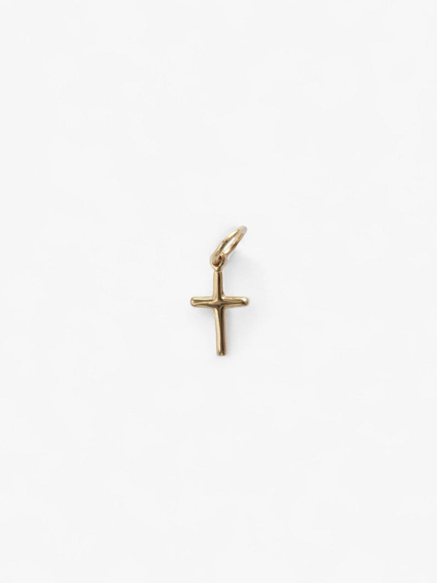 18K Gold Cross necklace charm