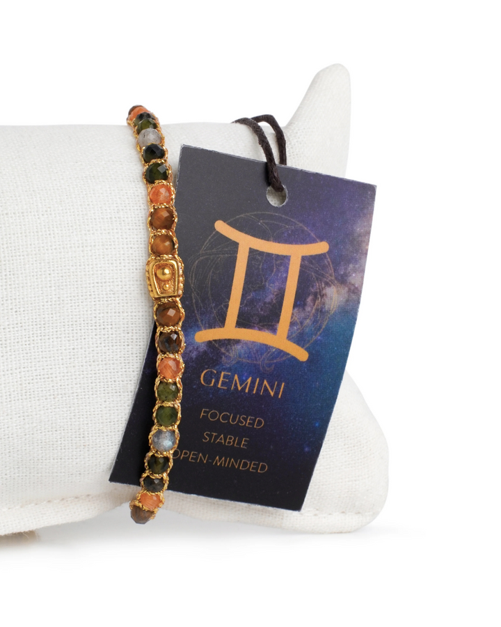 Gemini Crystal Zodiac Bracelet | Gold