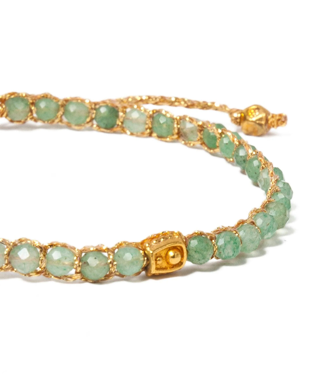 Green Jade Crystal Bracelet | Gold