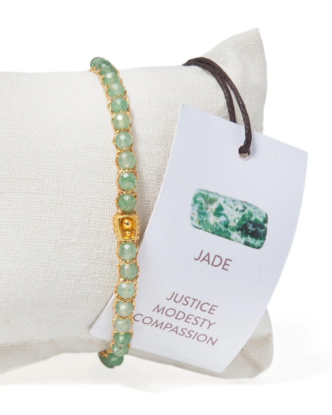 Green Jade Crystal Bracelet | Gold