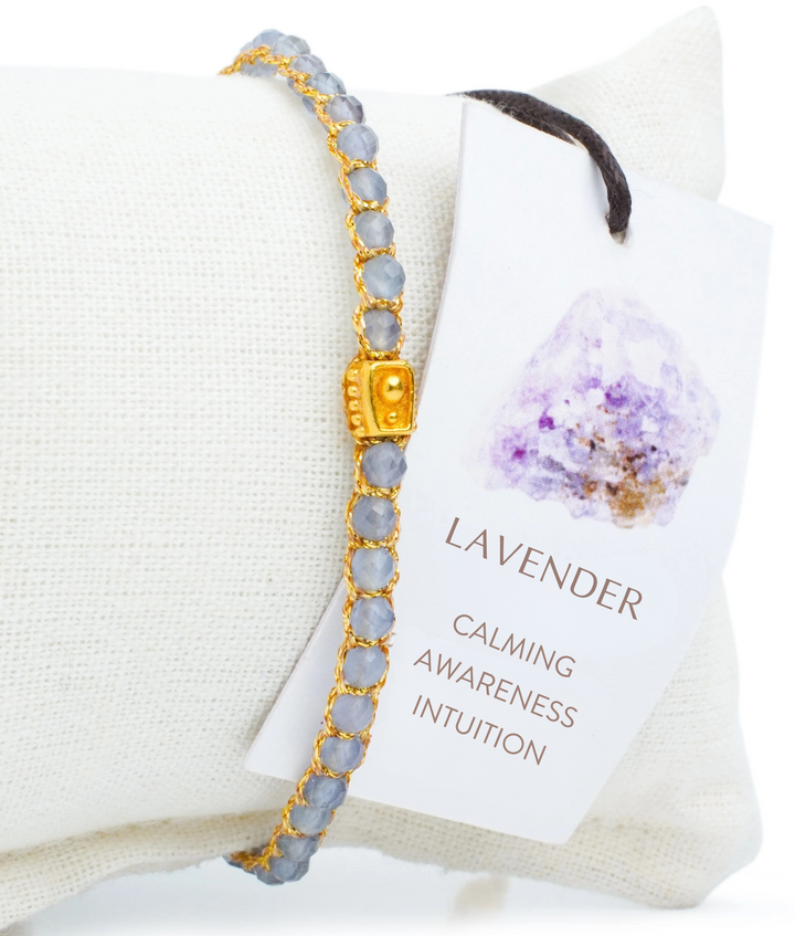 Lavender Crystal Bracelet | Gold