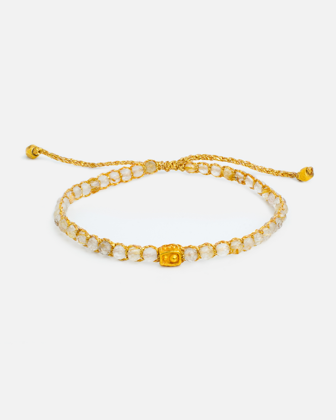 Lemon Quartz Crystal Bracelet | Gold