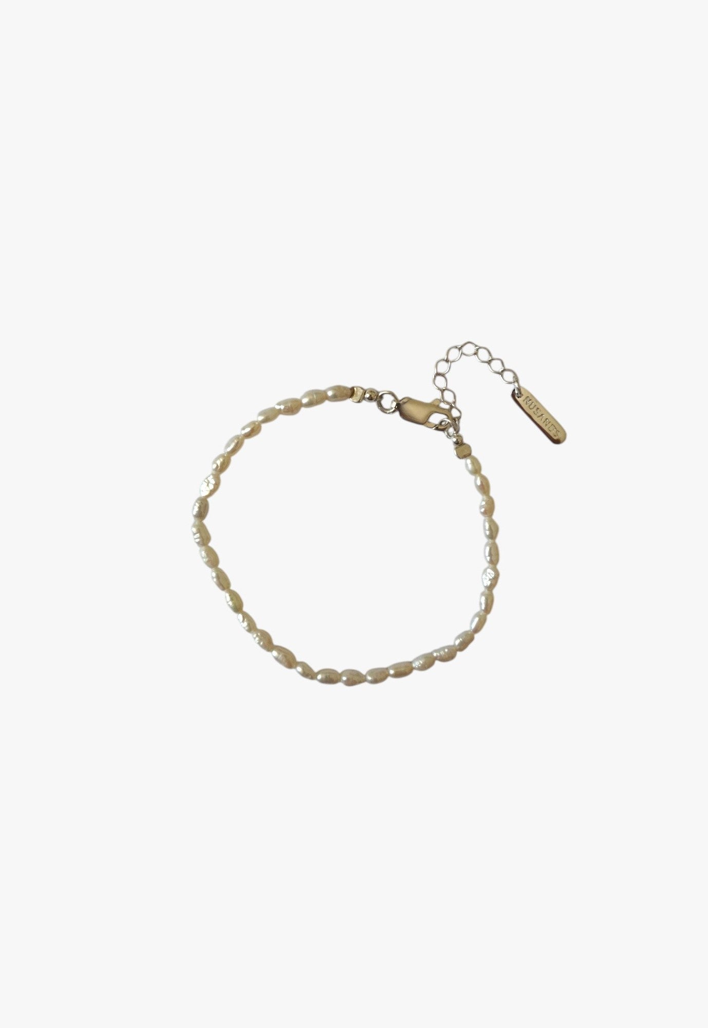 Sterling silver freshwater pearl bracelet with adjustable chain extension