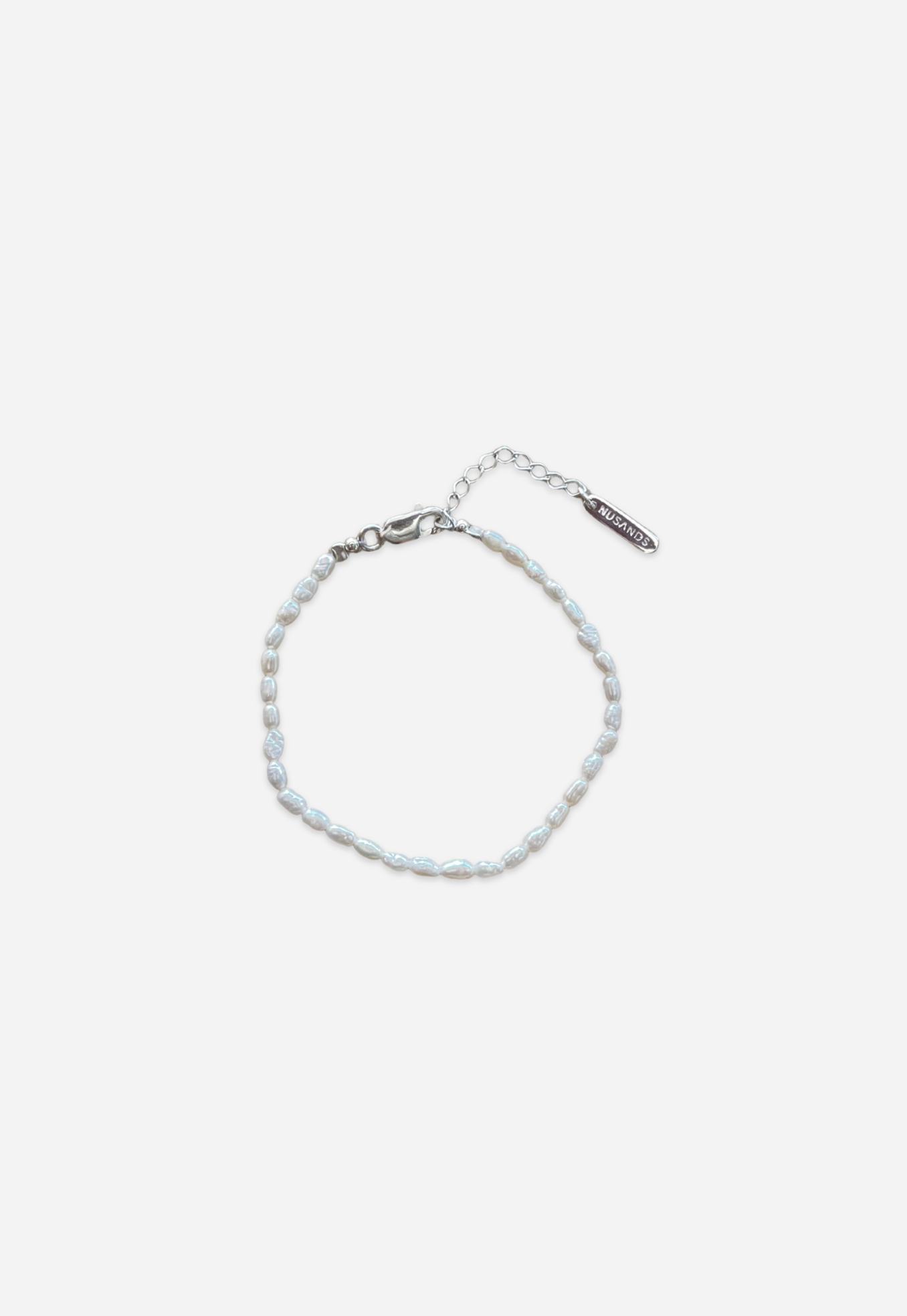 Unisex freshwater pearl bracelet with sterling silver clasp and extension