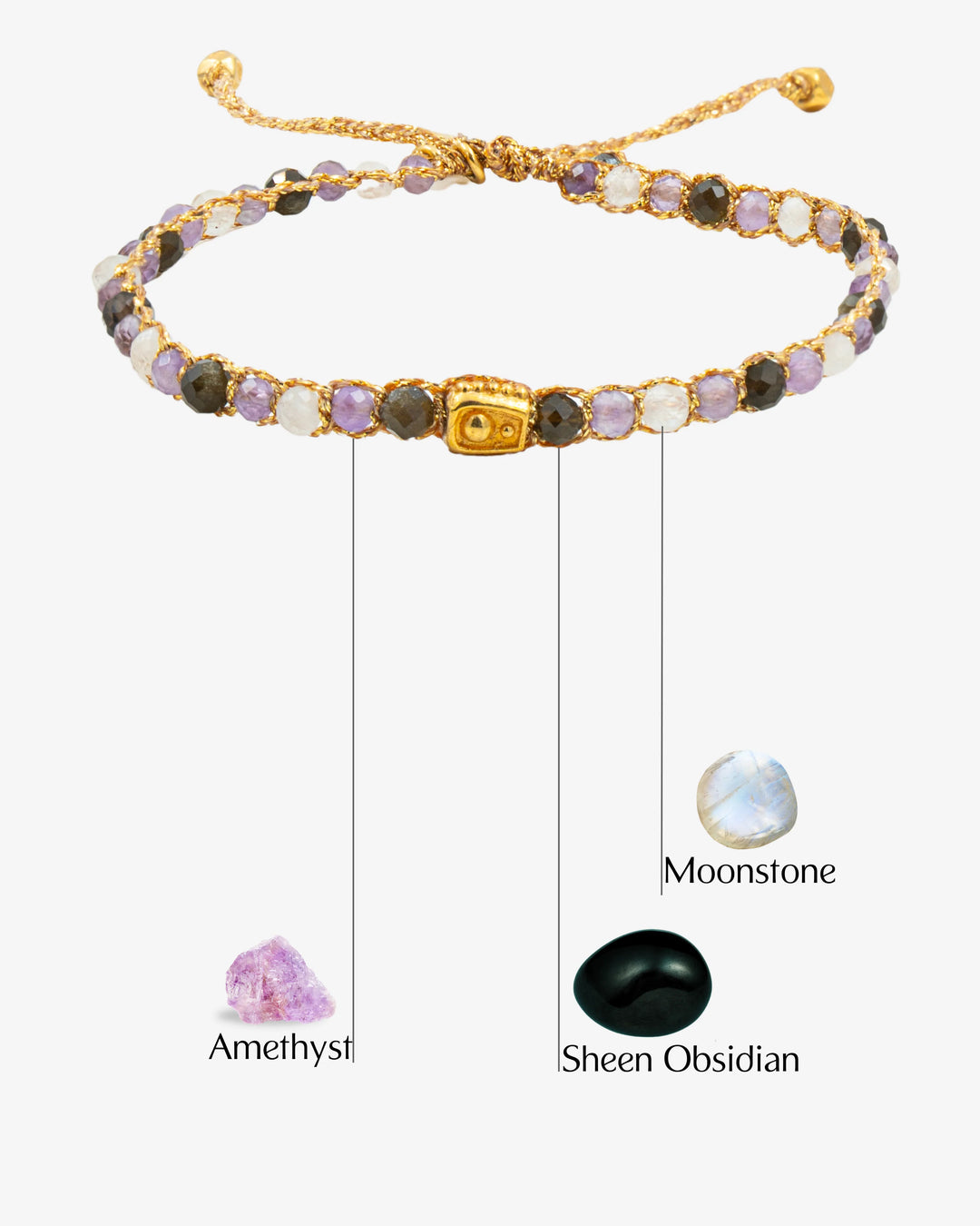 Pisces Crystal Zodiac Bracelet | Gold