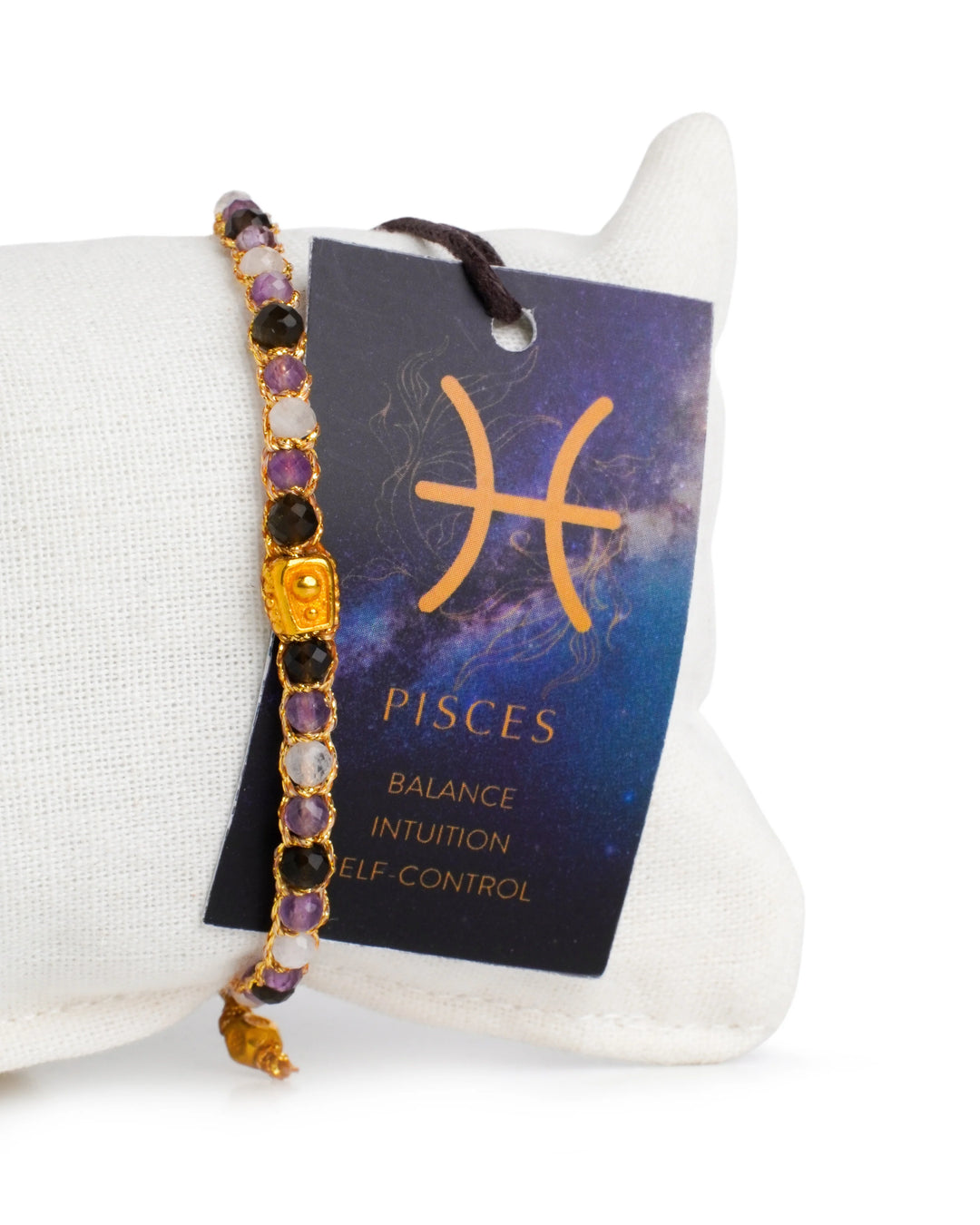 Pisces Crystal Zodiac Bracelet | Gold