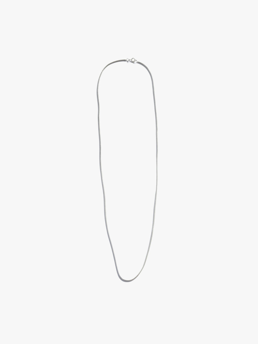 Rope style Sterling Silver Necklace laying flat