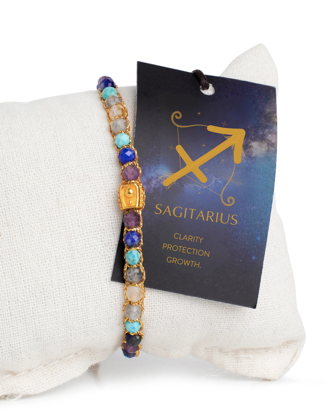 Sagittarius Crystal Zodiac Bracelet | Gold