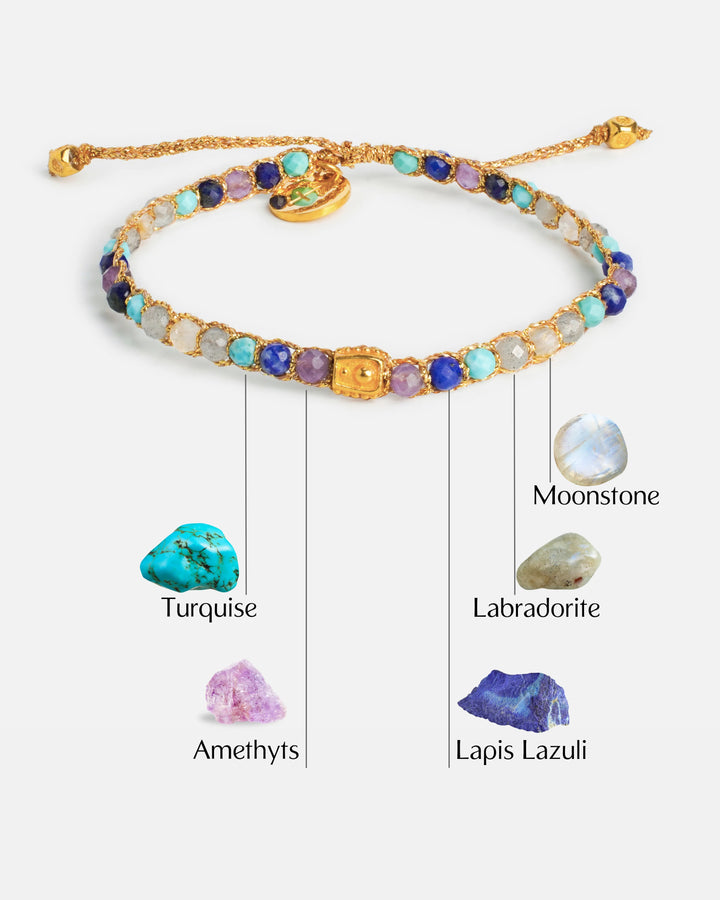 Sagittarius Crystal Zodiac Bracelet | Gold