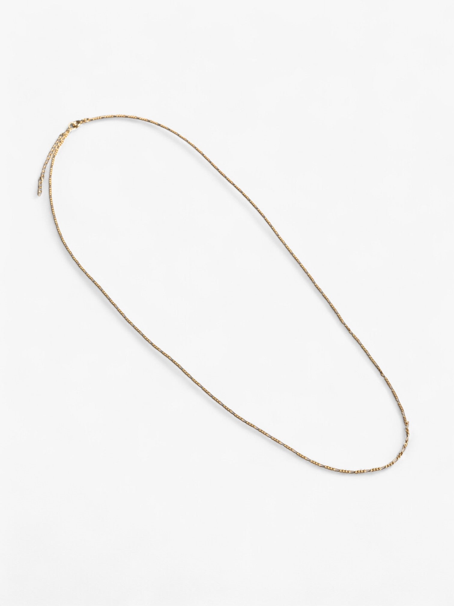 Signature Chain necklace in 18k gold, thin dainty necklace laying flat