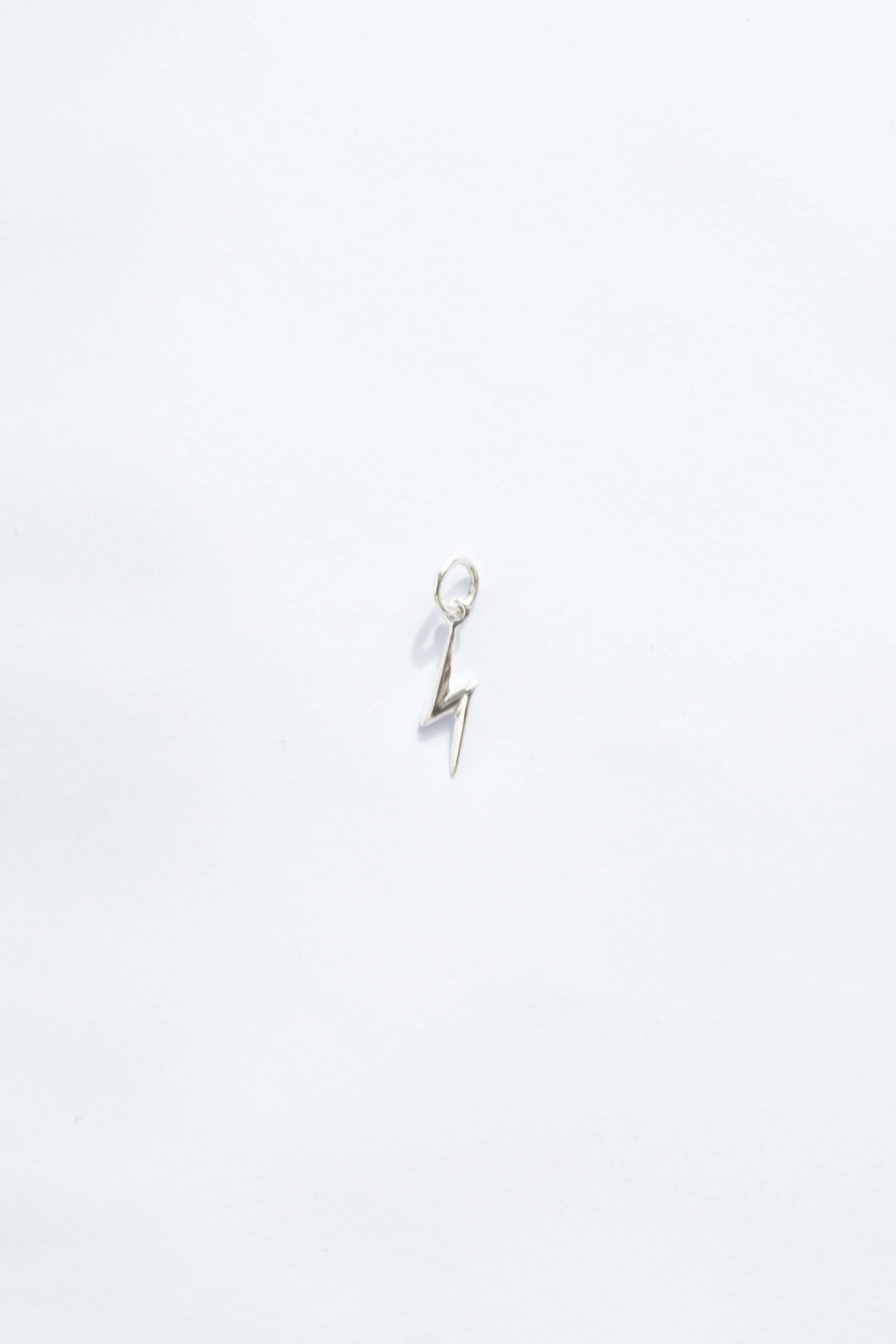 sterling silver lightning bolt necklace charm zoomed out