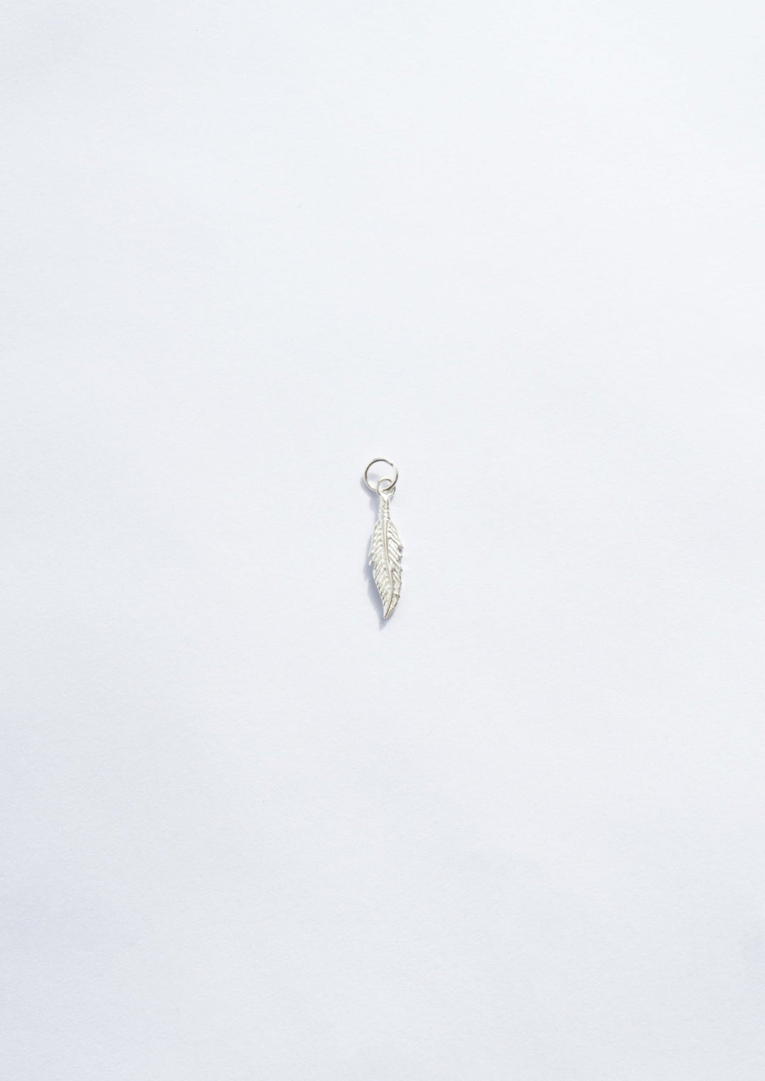 sterling silver feather necklace charm zoomed out