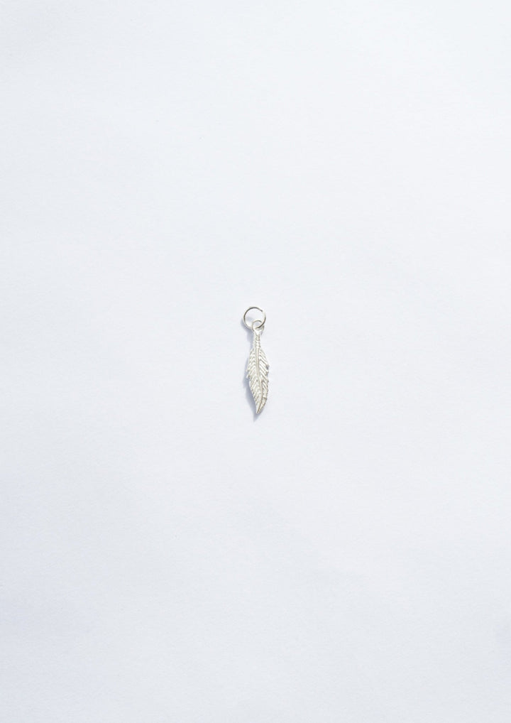 sterling silver feather necklace charm zoomed out